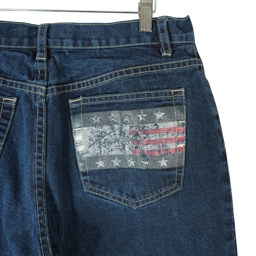 Vintage 2001 Tommy‎ Hilfiger Jeans Womens 8 American Flag Patriotic 30x29 Cotton